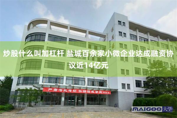 炒股什么叫加杠杆 盐城百余家小微企业达成融资协议近14亿元