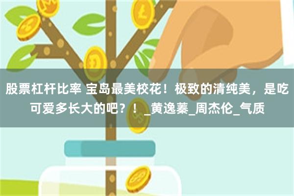 股票杠杆比率 宝岛最美校花！极致的清纯美，是吃可爱多长大的吧？！_黄逸蓁_周杰伦_气质