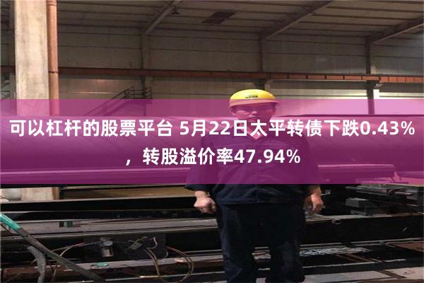 可以杠杆的股票平台 5月22日太平转债下跌0.43%，转股溢价率47.94%