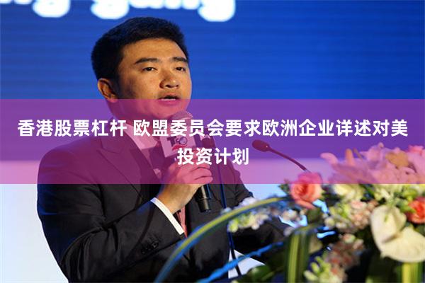 香港股票杠杆 欧盟委员会要求欧洲企业详述对美投资计划