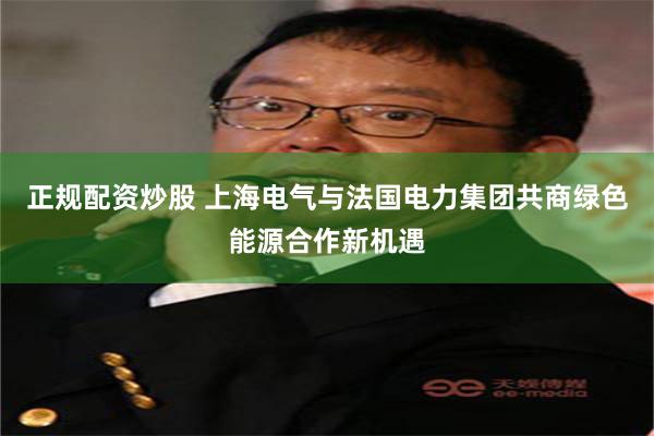 正规配资炒股 上海电气与法国电力集团共商绿色能源合作新机遇