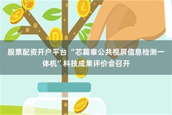 股票配资开户平台 “芯篇章公共视屏信息检测一体机”科技成果评价会召开