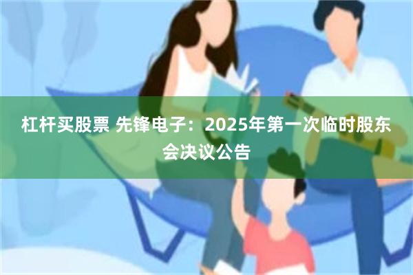 杠杆买股票 先锋电子：2025年第一次临时股东会决议公告